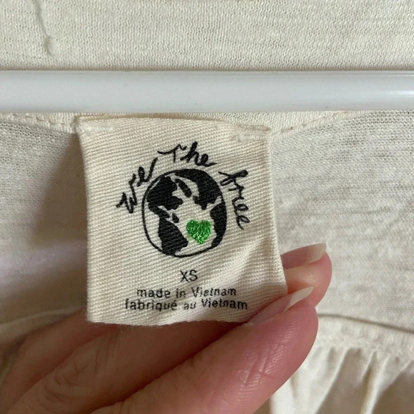 Free People We The Free Bella Top Ivory Oversized XS - Picture 6 of 14